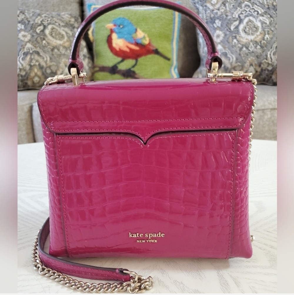 Kate Spade Rare New York Romy CrocEmbossed Mini Top handle Satche NWOT - Picture 4 of 13